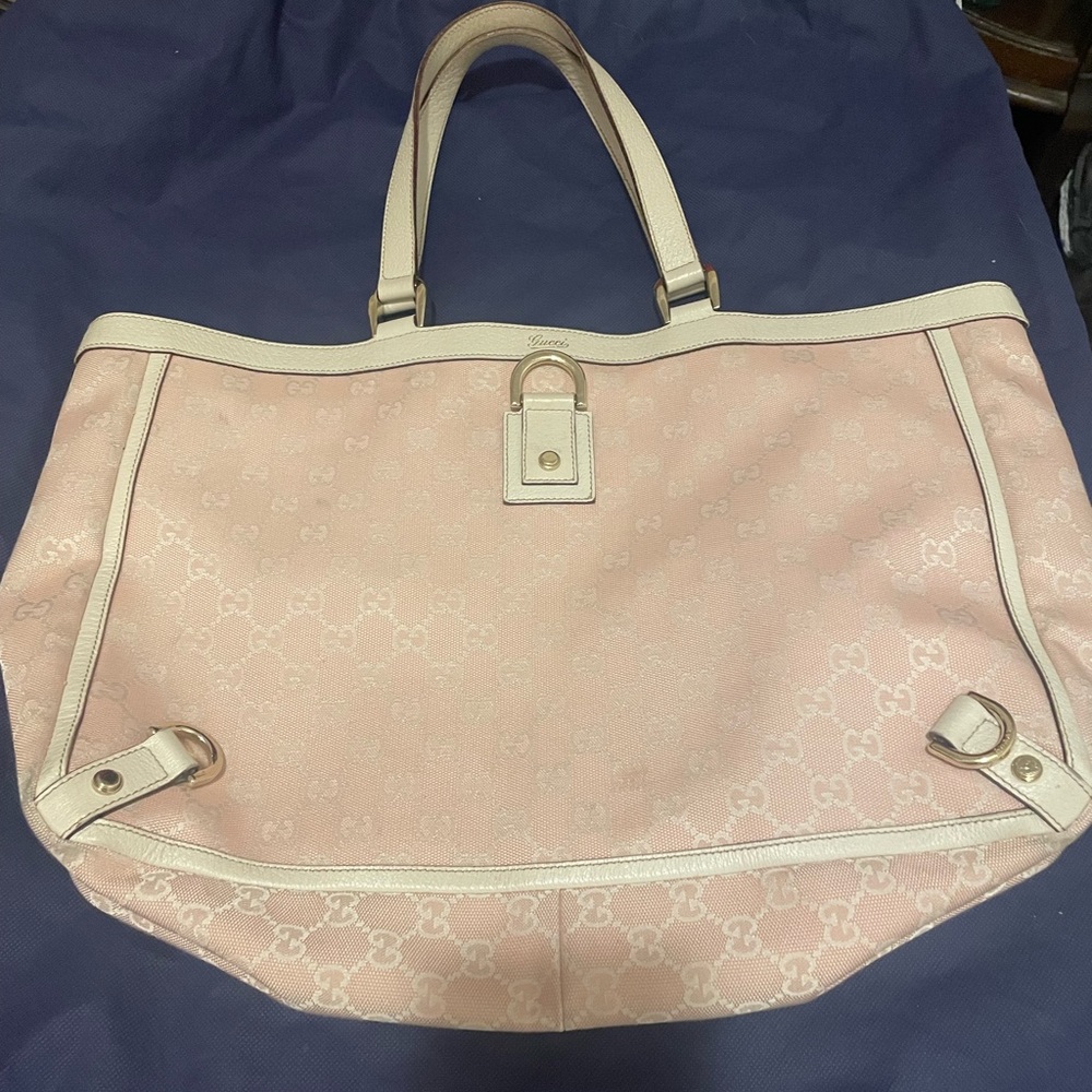 Baby pink Gucci large tote